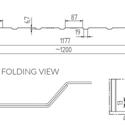T-7-Pro Trapezoidal Perforated Sheet Metal Facade Cladding for External Walls and Ceilings - 1200mm width