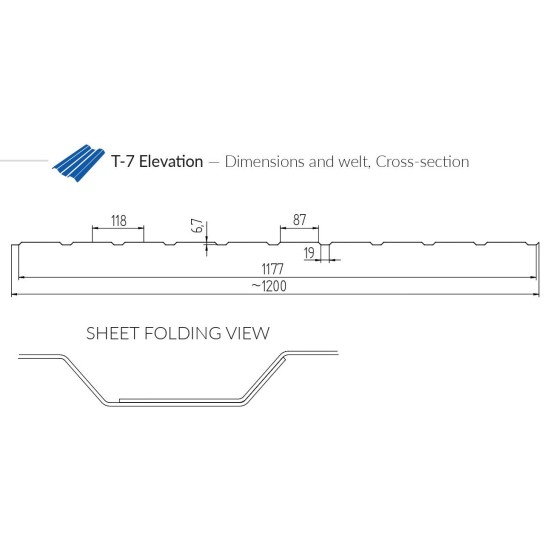 T-7 Facade Trapezoidal Metal Sheet