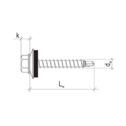 4.8 x 35mm Self-Drilling Screw With EPDM Washer For Fixing Steel Sheets In Wooden Substrate - WFD (250) - 7016 4.8 x 35mm Self-Drilling Screw With EPDM Washer For Fixing Steel Sheets In Wooden Substrate - WFD (250) - 7016