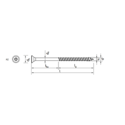 4.5 x 80mm Hardened Countersunk Flat head Wood Screw With Partial Thread, PZ - KMH (250 pcs) 4.5 x 80mm Hardened Countersunk Flat head Wood Screw With Partial Thread, PZ - KMH (250 pcs)