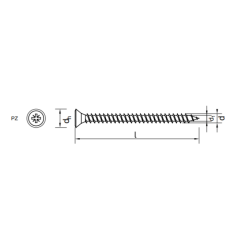 4.0 x 30mm Hardened Countersunk Flat Head Wood Screw With Full Thread PZ - KMH (500 pcs) 4.0 x 30mm Hardened Countersunk Flat Head Wood Screw With Full Thread PZ - KMH (500 pcs)
