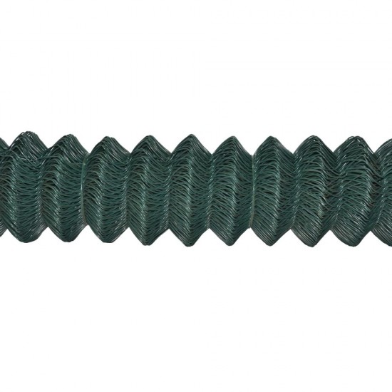 25m x 1800mm x 50mm x 2.5mm 4TRADE Green Plastic Coated Chainlink Fence