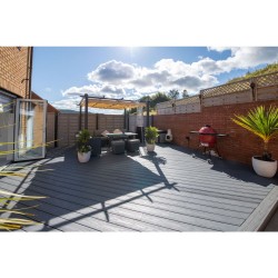 22mm x 138mm x 3600mm Alchemy Urban Solid Wood Composite Decking (Mull Dark Grey) 22mm x 138mm x 3600mm Alchemy Urban Solid Wood Composite Decking (Mull Dark Grey)