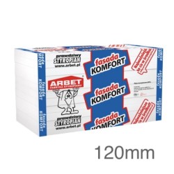 Arbet 120mm White Polystyrene Board (EPS) for External Wall Insulation (pack of 5) - 2.5m2 Arbet 120mm White Polystyrene Board (EPS) for External Wall Insulation (pack of 5) - 2.5m2