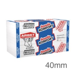 Arbet 40mm White Polystyrene Board (EPS) for External Wall Insulation (pack of 15) - 7.5m2 Arbet 40mm White Polystyrene Board (EPS) for External Wall Insulation (pack of 15) - 7.5m2