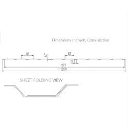 T-7 Trapezoidal Sheet Metal Facade Cladding for External Walls and Ceilings - 1200mm width T-7 Trapezoidal Sheet Metal Facade Cladding for External Walls and Ceilings - 1200mm width