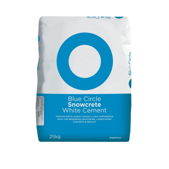 Blue Circle Snowcrete White Cement 25kg Blue Circle Snowcrete White Cement 25kg