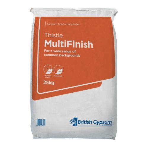 British Gypsum Thistle MultiFinish Coat Plaster 25kg British Gypsum Thistle MultiFinish Coat Plaster 25kg