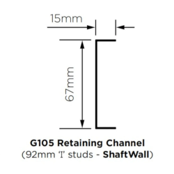 British Gypsum Gypframe Shaftwall G105 Retaining Channel - Pack of 10 British Gypsum Gypframe Shaftwall G105 Retaining Channel - Pack of 10