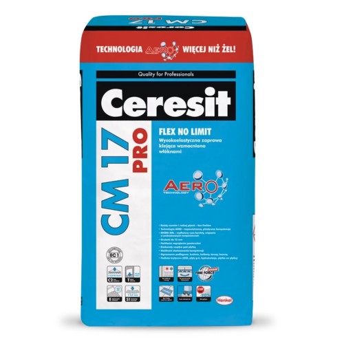 Ceresit CM 17 Pro Flex No Limit - Fibre-reinforced Tile Adhesive - 25kg bag Ceresit CM 17 Pro Flex No Limit - Fibre-reinforced Tile Adhesive - 25kg bag
