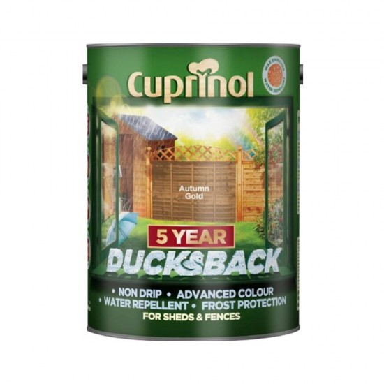 Cuprinol Ducksback For Sheds and Fences Autumn Gold 5L
