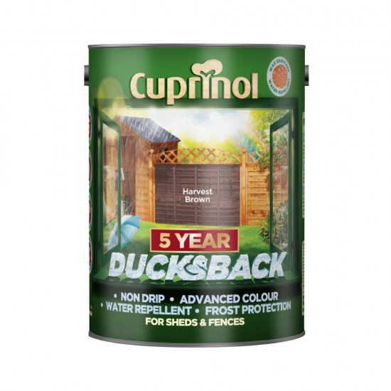 Cuprinol Ducksback For Sheds and Fences Harvest Brown 5L