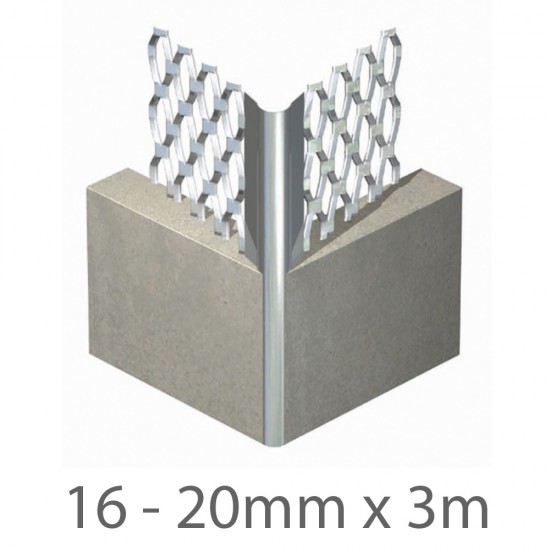 16 - 20mm x 3m Expamet External Angle Bead 16 - 20mm x 3m Expamet External Angle Bead