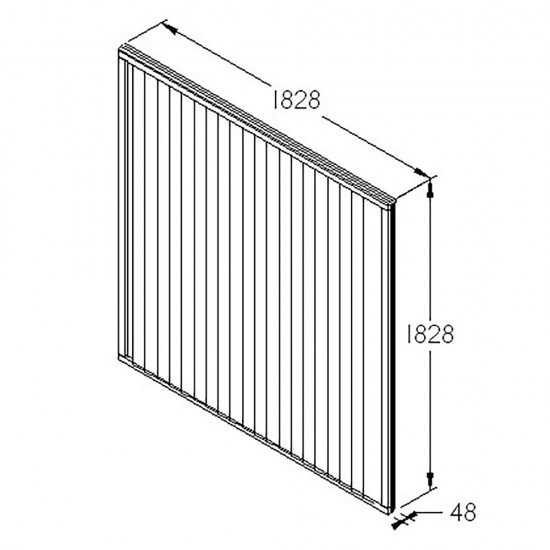 1.83m x 1.83m Forest Garden Closeboard Fence Panel (Pack of 4)