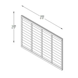 6ft x 4ft (1.83m x 1.22m) Forest Garden Super Lap Pressure Treated Fence Panel