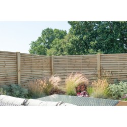 1.8m x 1.8m Forest Garden Pressure Treated Contemporary Double Slatted Fence Panel (Pack of 4) 1.8m x 1.8m Forest Garden Pressure Treated Contemporary Double Slatted Fence Panel (Pack of 4)