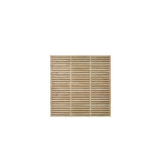 1.8m x 1.8m Forest Garden Pressure Treated Contemporary Double Slatted Fence Panel (Pack of 4)