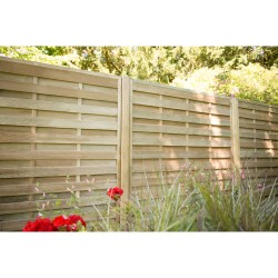 1.8m x 1.8m Forest Garden Pressure Treated Decorative Horizontal Hit and Miss Fence Panel (Pack of 5)