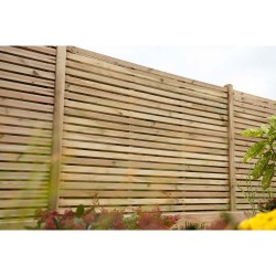 1.8m x 1.8m Forest Garden Pressure Treated Contemporary Double Slatted Fence Panel (Pack of 5) 1.8m x 1.8m Forest Garden Pressure Treated Contemporary Double Slatted Fence Panel (Pack of 5)