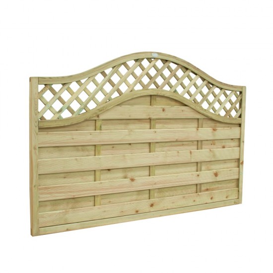 1.8m x 1.2m Forest Garden Pressure Treated Decorative Europa Prague Fence Panel (Pack of 3)