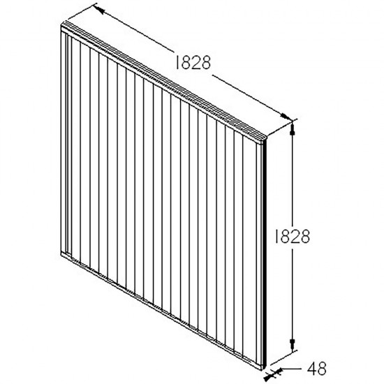 6ft x 6ft (1.83m x 1.83m) Forest Garden Pressure Treated Closeboard Fence Panel (Pack of 5)