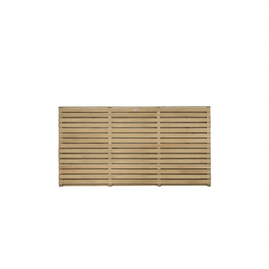 1.8m x 0.91m Forest Garden Pressure Treated Contemporary Double Slatted Fence Panel (Pack of 5) 1.8m x 0.91m Forest Garden Pressure Treated Contemporary Double Slatted Fence Panel (Pack of 5)