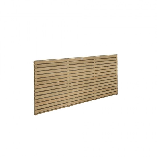 1.8m x 0.91m Forest Garden Pressure Treated Contemporary Double Slatted Fence Panel (Pack of 5)