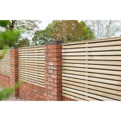 1.8m x 0.91m Forest Garden Pressure Treated Contemporary Double Slatted Fence Panel (Pack of 5) 1.8m x 0.91m Forest Garden Pressure Treated Contemporary Double Slatted Fence Panel (Pack of 5)