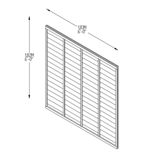 6ft x 6ft (1.83m x 1.83m) Forest Garden Pressure Treated Superlap Fence Panel (Pack of 4)