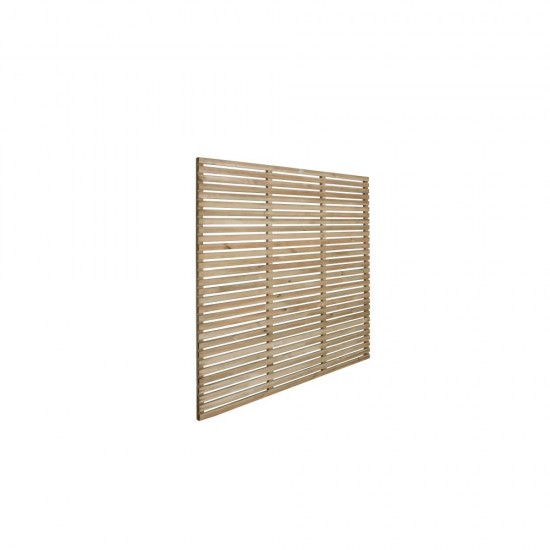6ft x 6ft (1.8m x 1.8m) Forest Garden Pressure Treated Contemporary Slatted Fence Panel (Pack of 5)