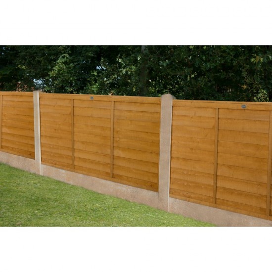 6ft x 3ft (1.83m x 0.91m) Forest Garden Dip Treated Overlap Fence Panel (Pack of 3)