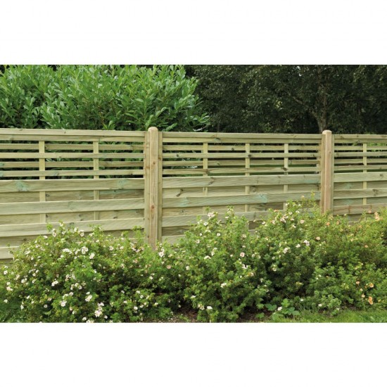 1.8m x 1.2m Forest Garden Pressure Treated Decorative Kyoto Fence Panel (Pack of 5)