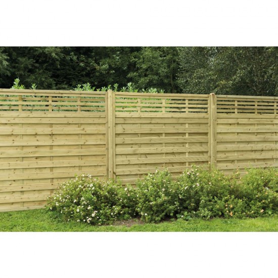 1.8m x 1.8m Forest Garden Pressure Treated Decorative Kyoto Fence Panel (Pack of 5)