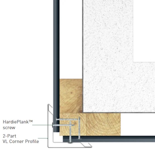 Hardie VL Plank 2-Part Corner Profile - 3m length Hardie VL Plank 2-Part Corner Profile - 3m length