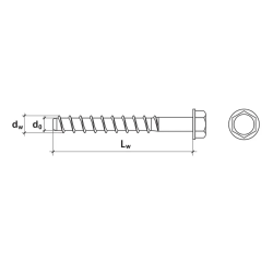 Concrete screws with hexagonal head 10.0x70 (50pcs) Concrete screws with hexagonal head 10.0x70 (50pcs)