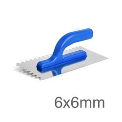 Kubala Stainless Steel Notched Trowel - 130mm x 270mm - Notch 6mm x 6mm Kubala Stainless Steel Notched Trowel - 130mm x 270mm - Notch 6mm x 6mm