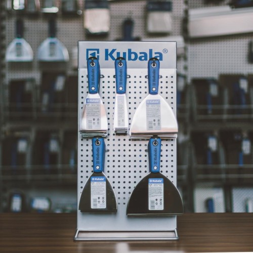 35mm Kubala Stainless Steel Spatula - Conically Ground Edge - 2K Soft handle - Silver Line 35mm Kubala Stainless Steel Spatula - Conically Ground Edge - 2K Soft handle - Silver Line