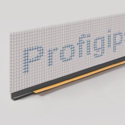 6mm Profigips Graphite PVC APU Bead with Mesh - Window Profile with Gasket - 2.5m length