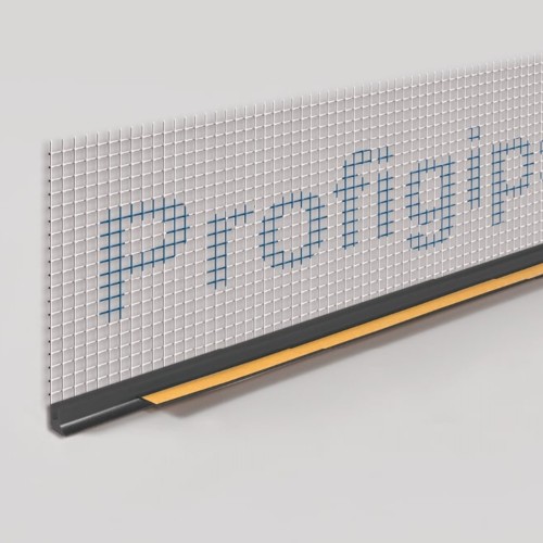 6mm Profigips Graphite PVC APU Bead with Mesh - Window Profile with Gasket - 2.5m length 6mm Profigips Graphite PVC APU Bead with Mesh - Window Profile with Gasket - 2.5m length
