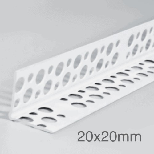 20x20mm Profigips PVC Corner Bead (Rigid Perforated Wings) - 2.5m length