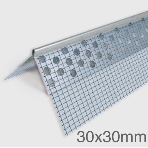 30x30mm Profigips Perforated Steel Corner Bead with Mesh - 2.5m length