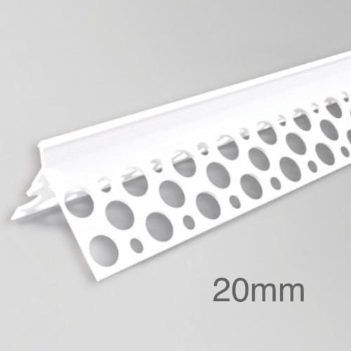 20mm PVC Corner Profile for Wet Render - Angle Bead - 2.5m length