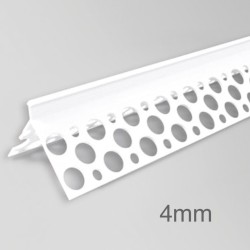 4mm PVC Corner Profile for Wet Render - Angle Bead - 2.5m length