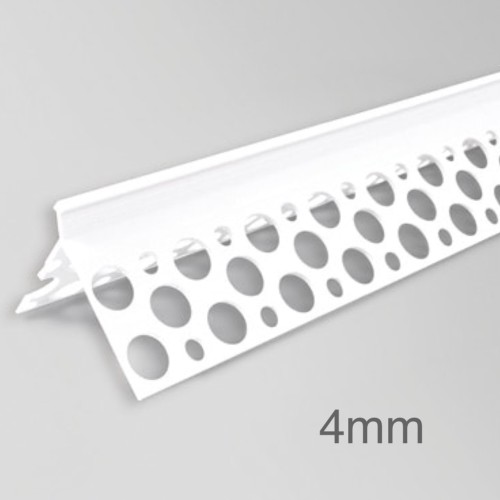 4mm PVC Corner Profile for Wet Render - Angle Bead - 2.5m length