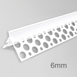 6mm PVC Corner Profile for Wet Render - Angle Bead - 2.5m length