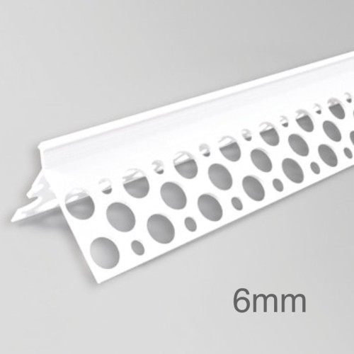 6mm PVC Corner Profile for Wet Render - Angle Bead - 2.5m length