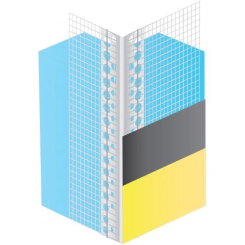 10x10mm Profigips PVC Corner Bead with Mesh Wings - 2.5m length