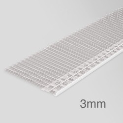 3mm Profigips PVC Render Stop Bead with Mesh - Discontinuation Bead - 2.5m length