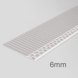 6mm Profigips PVC Render Stop Bead with Mesh - Discontinuation Bead - 2.5m length