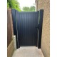 1200mm x 1800mm Canterbury Pedestrian Flat Top Gate with Vertical Solid INFILL, LOCK, Lock Keep and Hinges (Black)